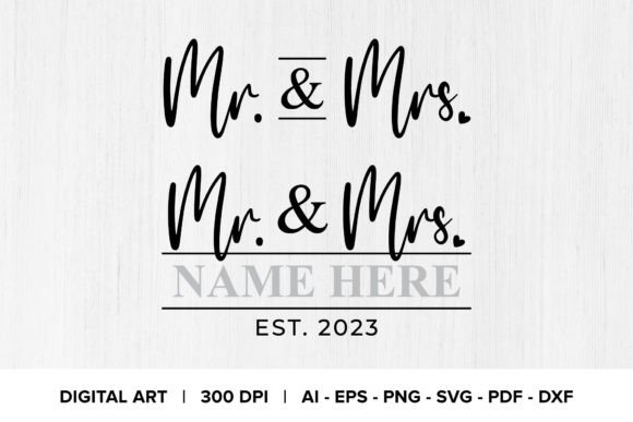 Review: Mr. Mrs. SVG Quote Graphic Clipart for Embroidery